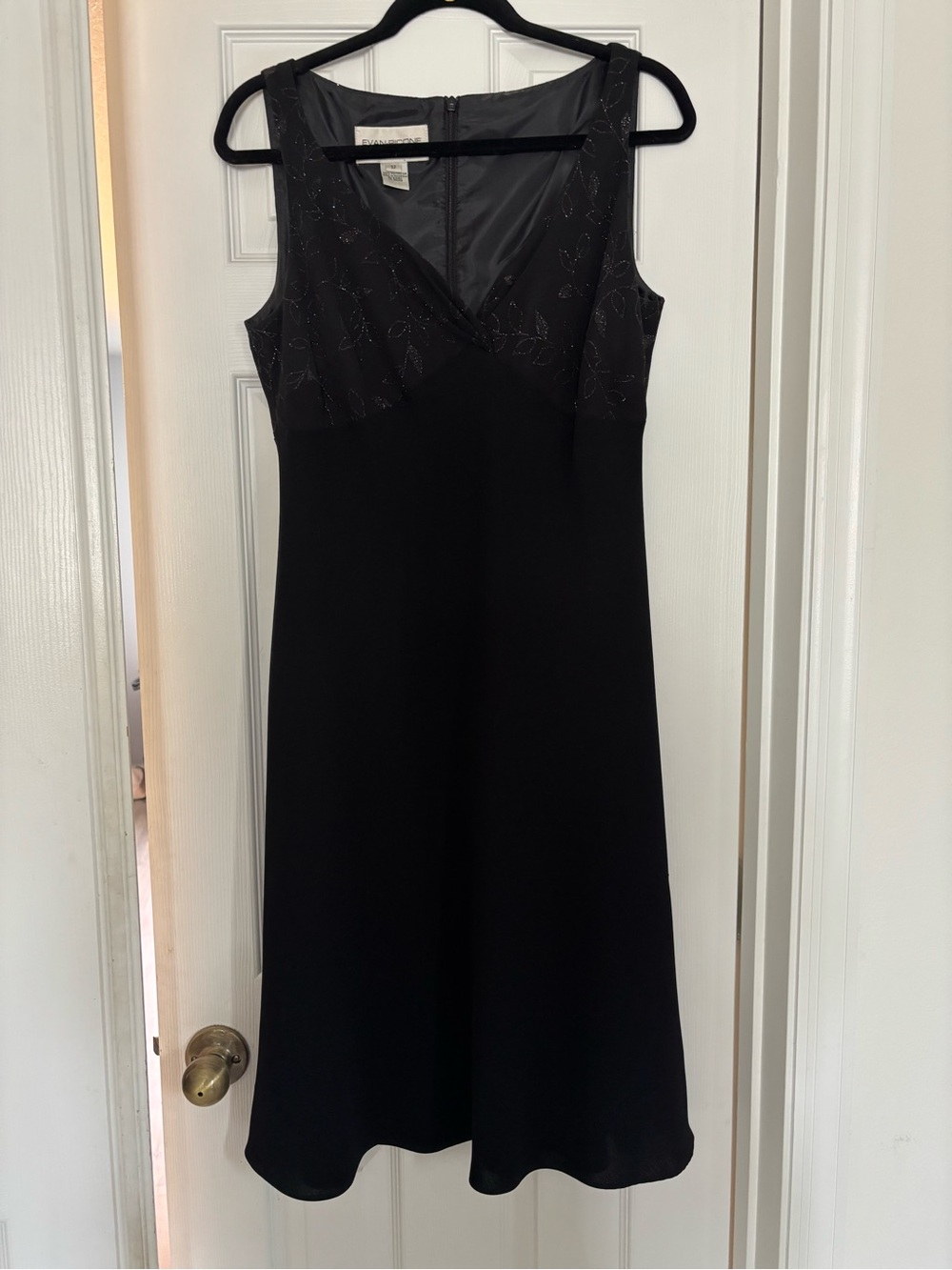 Evan Picone Black Dress with Satin Label